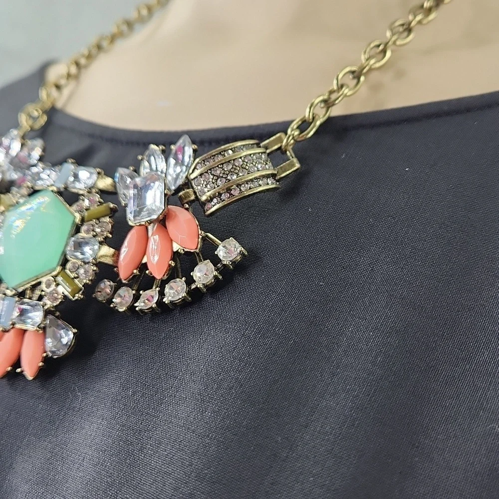 Mint & Coral‎ Gem Crystal Statement Necklace